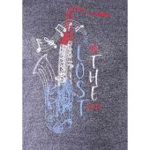 Duke Mens Big Size Saxophone Print Cotton Crew Neck T Shirt