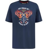 D555 Mens Big Size Hell Riders Print Cotton Crew Neck T Shirt