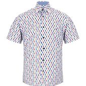 Douglas & Grahame Mens Big Size Drifter Casual Geometric Design Short Sleeve Shirt