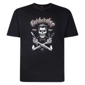 Espionage Mens Big Size Barber Shop Skull Print T-Shirt
