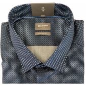 Olymp Mens Big Size Comfort Fit Egyptian Cotton Micro Square Pattern Long Seeve Formal Shirt