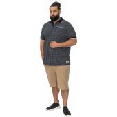 D555 Mens Big Size Contrast Collar Pattern Polo