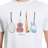 Ben Sherman Mens Big Size Guitar Print Crew Neck T Shirt