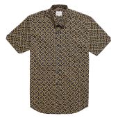 Ben Sherman Mens Big Size Geo Print Button Down Collar Short Sleeve Shirt
