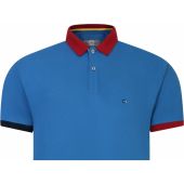 Peter Gribby Mens Big Size Cotton Pique Polo With Contrast Collar And Cuff