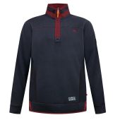 D555 Mens Big Size Quarter Zip Sweatshirt With Contrast Trim