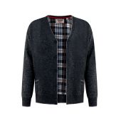 D555 Mens Big Size Button Cardigan With Fine Fleece Lining