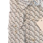 Eterna Mens Big Size Comfort Fit Circle Print Non Iron Formal Long Sleeve Shirt