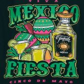 Espionage Mens Big Size Mexico Fiesta Print T Crew Neck T Shirt