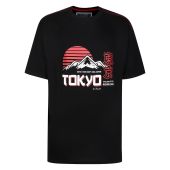Ed Baxter Mens Big Size Tokyo Print T-Shirt