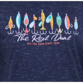 D555 Mens Big Size Fishing Hook Print Crew Neck T Shirt