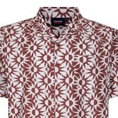 Espionage Mens Big Size Abstract Sun Print Casual Short Sleeve Shirt