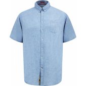 D555 Mens Big Size Linen Mix Short Sleeve Shirt