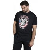 D555 Mens Big Size Gas Monkey Garage Print Crew Neck T Shirt