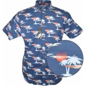Mish Mash Mens Big Size Tropical Print Short Sleeve Cotton Shirt