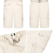 Kam Mens Big Size Belted Cargo Stretch Short