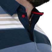 D555 Mens Big Size Stripe Short Sleeve Rugby Polo