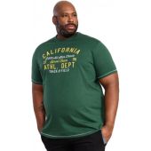 Duke Mens Big Size California Athletic Print Cotton Crew Neck T Shirt
