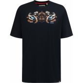 D555 Mens Big Size Tiger Eyes Print Crew Neck Cotton T Shirt
