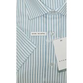 Eterna Mens Big Size Comfort Fit Stripe Short Sleeve Shirt