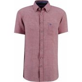 Fynch Hatton Mens Big Size Button Down Collar Pure Linen Casual Short Sleeve Shirt