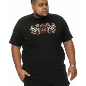 D555 Mens Big Size Tiger Eyes Print Crew Neck Cotton T Shirt