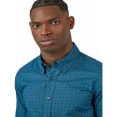 Ben Sherman Mens Big Size Circle Print Casual Cotton Long Sleeve Shirt