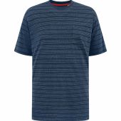 D555 Mens Big Size Waffle Stripe Cotton Crew Neck T Shirt