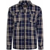 Kam Mens Big Size Zip Through Quilted Padded Shirt Jacket