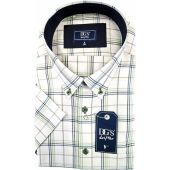 Douglas And Grahame Mens Big Size Button Down Collar Check Casual Short Sleeve Shirt