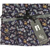 Kings Road Mens Big Size Cotton Motorbike Print Casual Long Sleeve Shirt