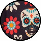 Kam Mens Big Size Skull And Flower Print Cotton Casual Short Sleeve Shirt