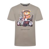 Kam Big Size Mens Teddy Print Crew Newck T Shirt