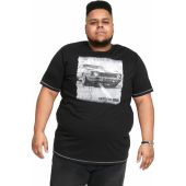 D555 Mens Big Size Car Print Cotton Crew Neck T Shirt