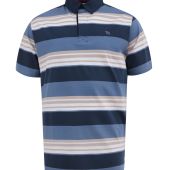 D555 Mens Big Size Stripe Short Sleeve Rugby Polo