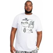 Duke Mens Big Size D555 Multi Bike Photo Printed Crew Neck T-Shirt