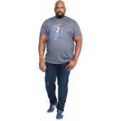Duke Mens Big Size Saxophone Print Cotton Crew Neck T Shirt
