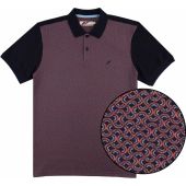 Mish Mash Mens Big Size Smart Jersey Short Sleeve Geometric Print Front Panel Polo