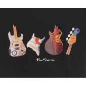 Ben Sherman Mens Big Size Smashed Guitar Print Cotton Crew Neck T Shirt