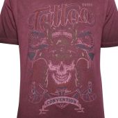 Kam Mens Big Size Tattoo Print Crew Neck T Shirt
