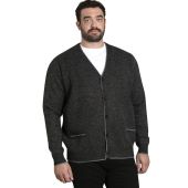 D555 Mens Big Size Button Cardigan With Fine Fleece Lining