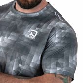 D555 Mens Big Size Sports Top Dry Wear Light Weight All Over Print Crew Neck T-shirt