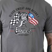 D555 Mens Big Size Gas Monkey Garage Crew Neck T Shirt