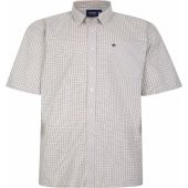 Espionage Mens Big Size Button Down Collar Check Short Sleeve Shirt With Breast Pocket