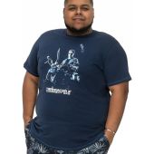 D555 Mens Big Size Terminator Print Cotton Crew Neck T Shirt