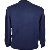 Kings Road Mens Big Size Herringbone Pattern Full Zip Cotton Cardigan
