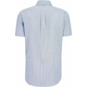 Fynch Hatton Mens Big Size Mini Pattern Button Down Collar Casual Short Sleeve Shirt In Supersoft Cotton With Breast Pocket