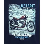 D555 Mens Big Size Detroit Motor Bike Print Cotton Crew Neck T Shirt
