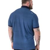 D555 Mens Big Size All Over Print With Contrast Collar And Cuff Short Sleeve Polo With Chest Pocket