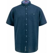 D555 Mens Big Size Jacquard Linen Mix Short Sleeve Shirt